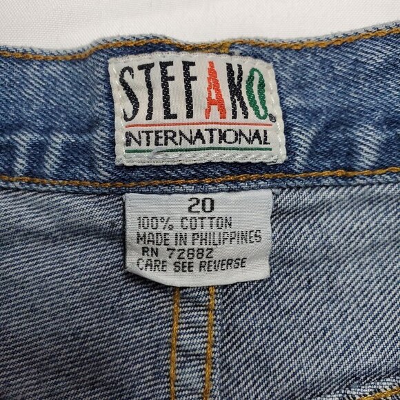 VTG Stefano Womens Size 20 Denim Fringe Shorts Repurposed Upcycled Daisy Dukes - Picture 2 of 8